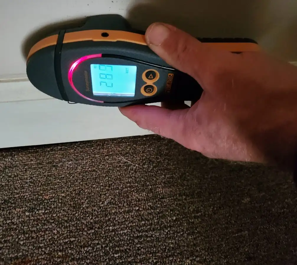 Moisture detection at baseboard during Mold Inspection & Testing in North Las Vegas