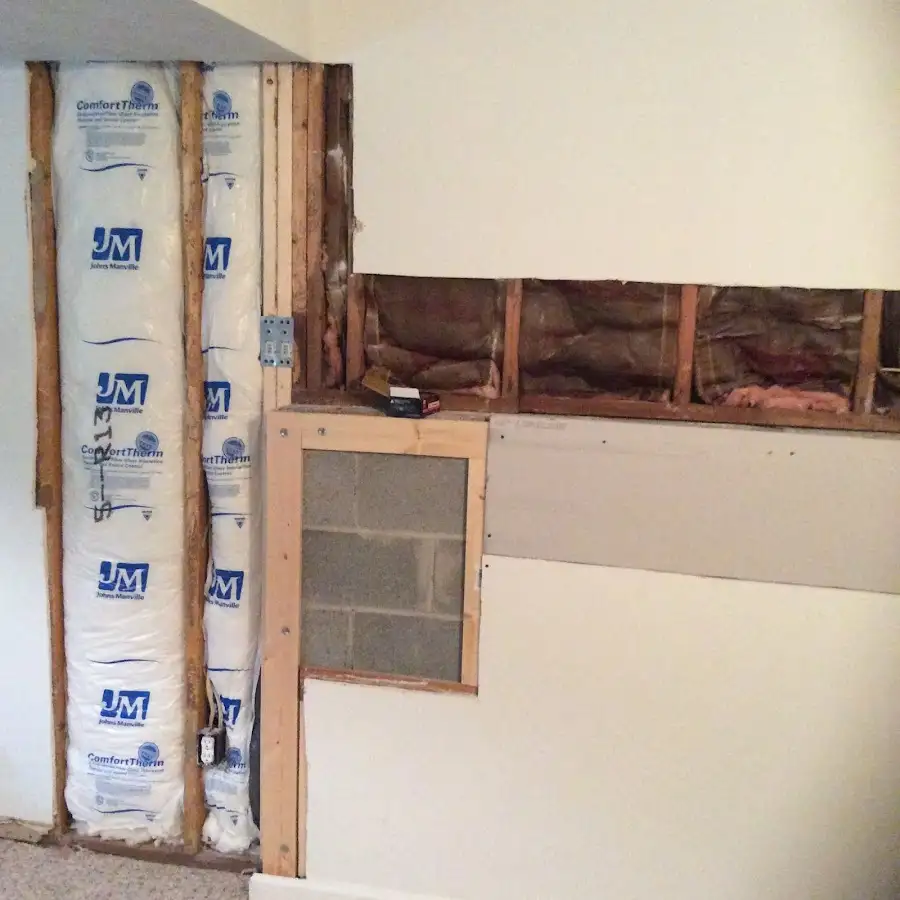 Wall insulation replacement during Basement Flood Cleanup in North Las Vegas